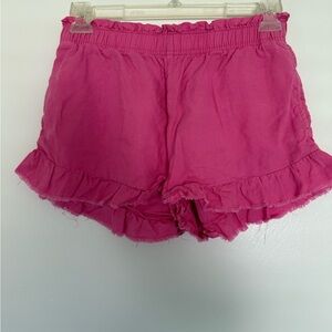 Aerie High Waist Pink Ruffle Shorts